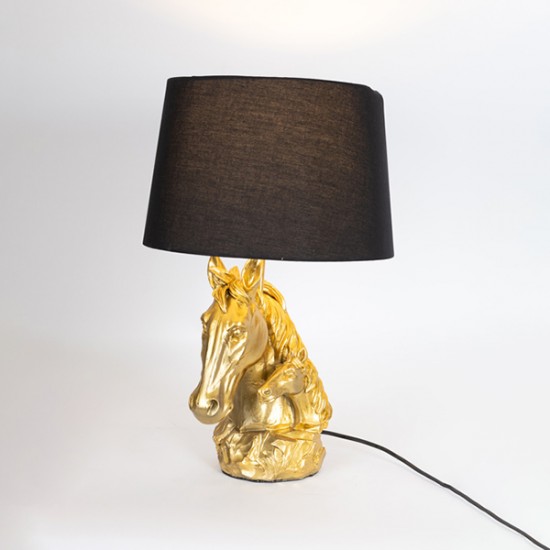 Lampa Black Gold Horse din Rasina D26x44cm 757-10016 Decorațiuni
