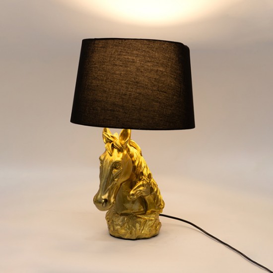 Lampa Black Gold Horse din Rasina D26x44cm 757-10016 Decorațiuni