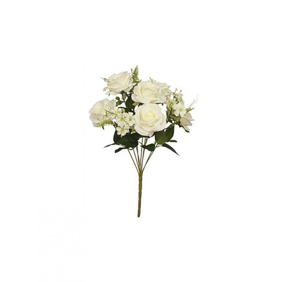 Buchet Flori Albe Artificiale 43cm Decorațiuni