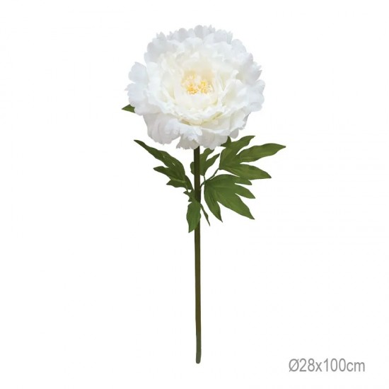 Bujor Artificial White D28x100cm Decorațiuni