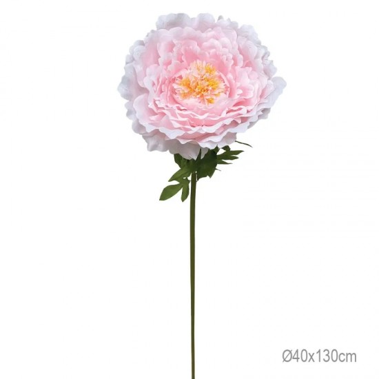 Bujor Artificial Pink White D40x130cm Decorațiuni