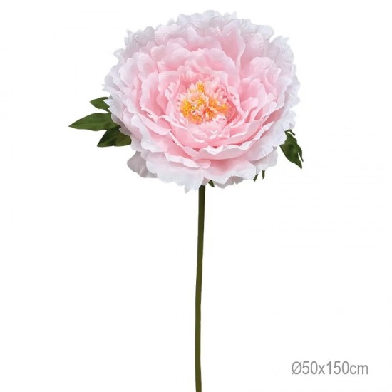 Bujor Artificial Pink White D50x150cm Decorațiuni
