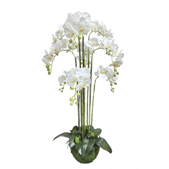 Orhidee Artificiala Alba 118cm Flori - Plante