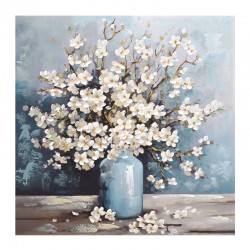 Tablou Blue White Vase of Daisies 80x80cm 