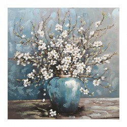 Tablou Blue White Vase of Daisies 80x80cm 