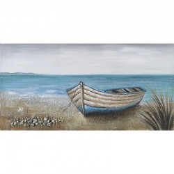 Tablou White Blue Boat 120x60cm 