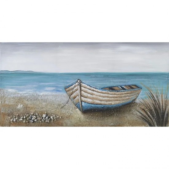 Tablou White Blue Boat 120x60cm Tablouri