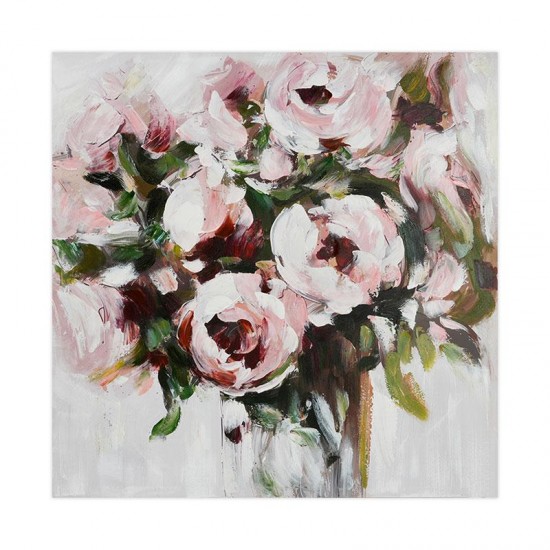 Tablou White Pink Flowers 100x3x100cm Tablouri pe Canvas