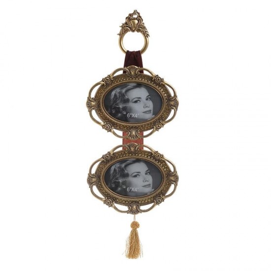 Colaj cu 2 Rame 10x15cm Antique Gold 22x2.5x61cm din Rasina Rame-Albume