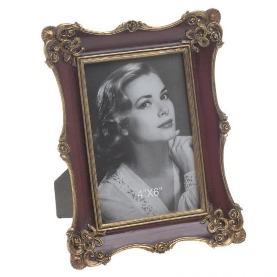 Rama Burgundy Golden din Rasina 10x15cm Rame - Albume Foto