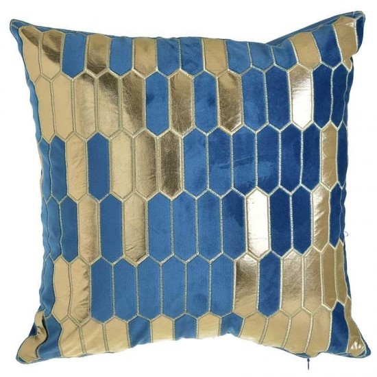 Perna Blue Golden din Catifea 45x45cm Perne Decorative
