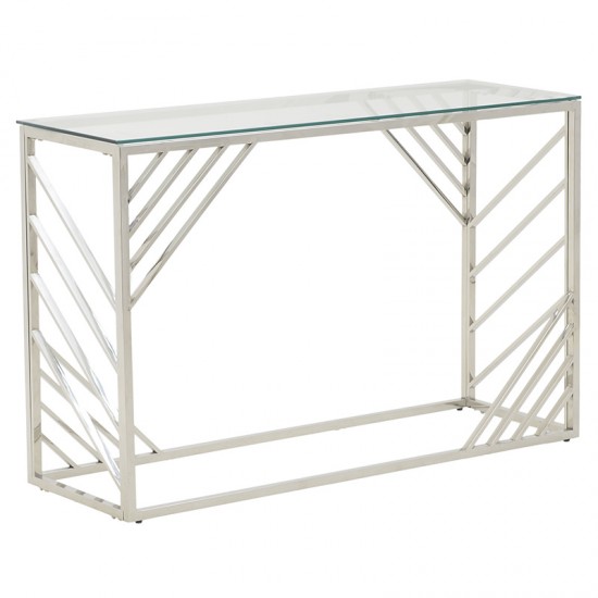 Consola Silver din Metal cu Sticla 120x40x78cm Console