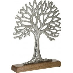 Copac Silver din Aluminiu cu Lemn 28x5x21cm