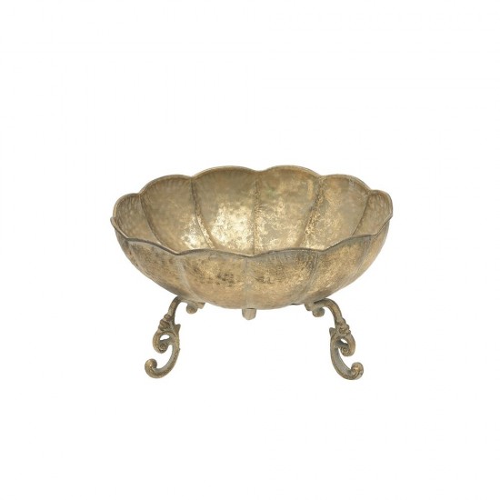 Bol Antique Golden din Metal D27x16cm Decorațiuni