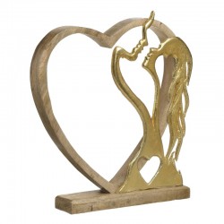 Decoratiune Golden Heart din Aluminiu 26x5x28cm