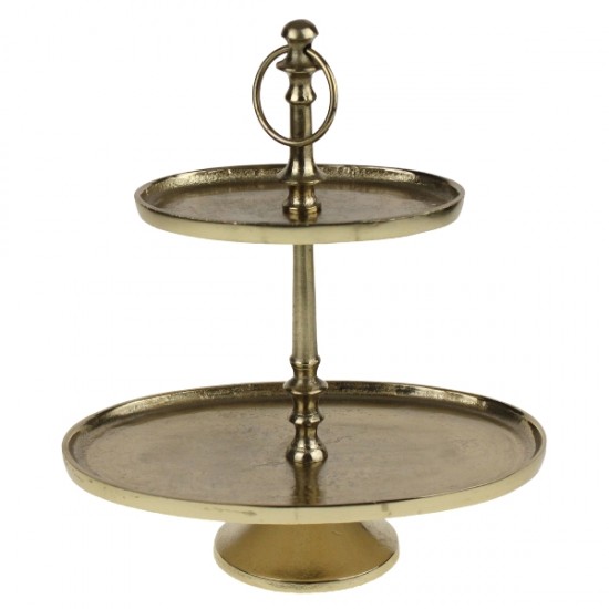 Etajera Golden din Aluminiu 29x20x31cm Platouri - Boluri