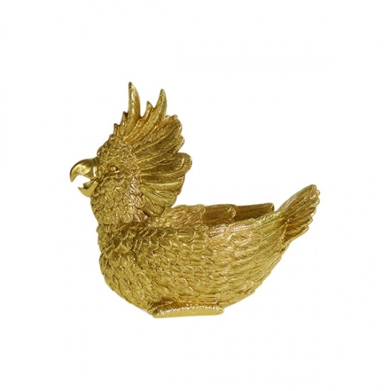 Bol Gold Cockatoo din Rasina 20x13x19cm Decorațiuni pentru Camera
