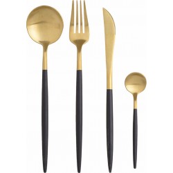 Set 24 Tacamuri Black Golden din Inox 