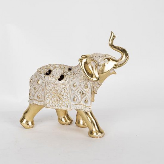 Elefant White Gold din Rasina 23x9x21cm Decorațiuni