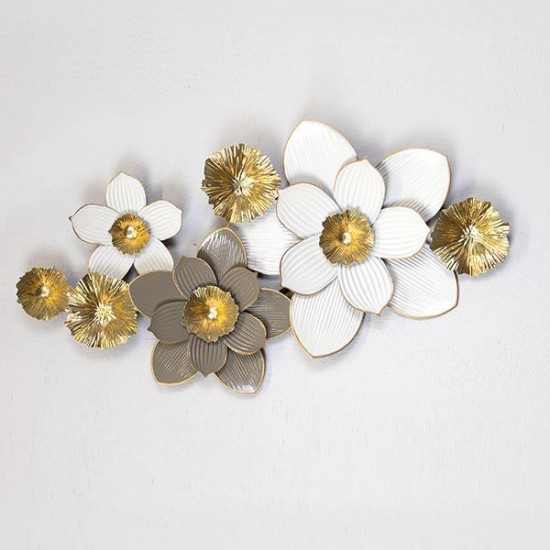 Decoariune White Grey Gold din Metal 91x7x49cm Decorațiuni