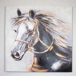 Tablou Blue White Horse 100x100cm 