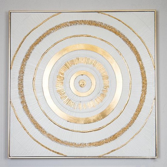 Tablou White Gold Circles 82x82x5cm Tablouri