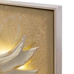 Tablou Gold White Butterfly cu LED 100x100cm 