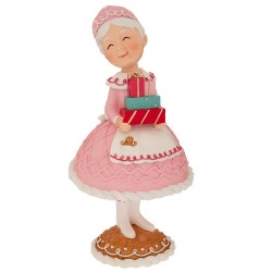 Figurina Pink Mrs Claus din Rasina D16x31cm