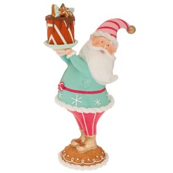 Figurina Pink Blue Santa din Rasina 20x13x34cm