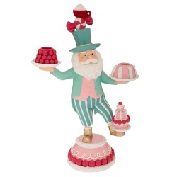 Figurina Pink Blue Santa din Rasina 22x13x36cm