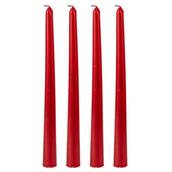 Set 4 Lumanari Red din Ceara 25cm Decorațiuni