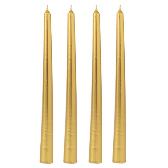 Set 4 Lumanari Gold  din Ceara 25cm Decorațiuni