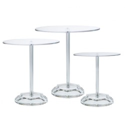 Set 3 Etajere Transparente din Acril D20x19, D24x24cm, D30x29cm 