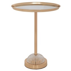 Platou Gold din Metal cu Sticla D30x29cm 