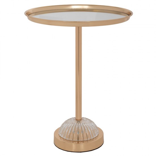 Platou Gold din Metal cu Sticla D30x29cm Decorațiuni