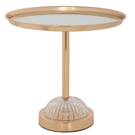 Platou Gold din Metal cu Sticla D30x29cm Decorațiuni