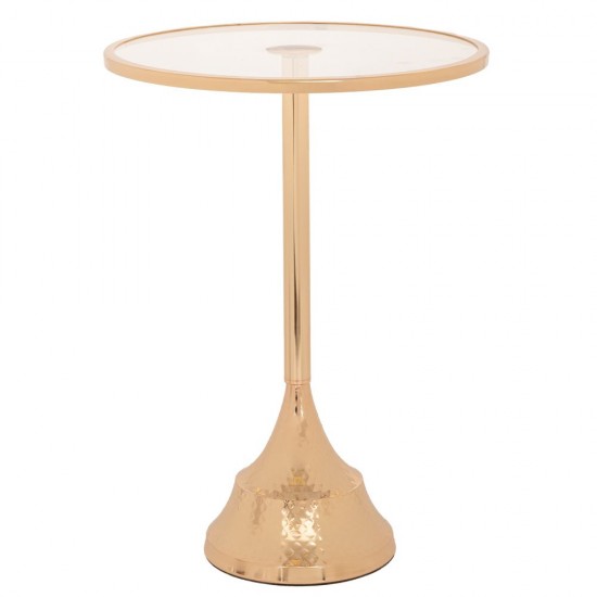 Platou Gold din Metal cu Sticla D35x47cm Decorațiuni