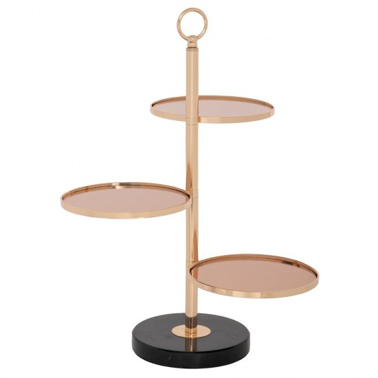 Etajera Gold Black din Metal D19x51cm Decorațiuni