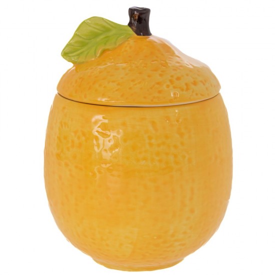 Borcan cu Capac Lemon din Ceramica D13x22cm Decorațiuni