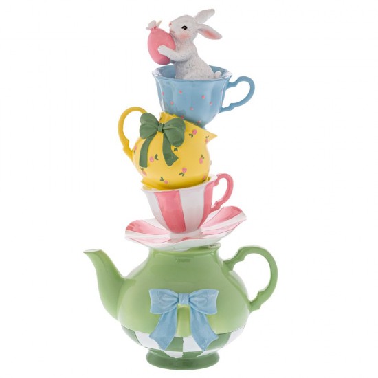 Figurina Multicolor Bunny din Rasina 25x19x45cm Decorațiuni