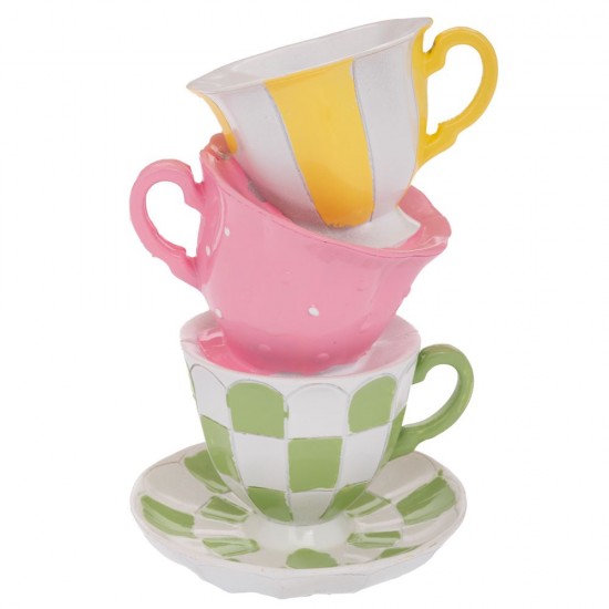 Suport pentru Lumanare Multicolor Teapot din Rasina 11x10x16cm Decorațiuni
