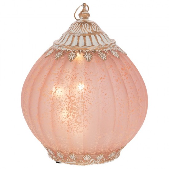 Lampa cu LED Pink Gold din Metal cu Sticla D15x19cm Decorațiuni