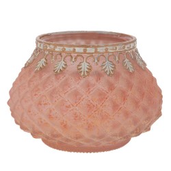 Borcan Pink Gold din Sticla cu Metal D12x8cm 