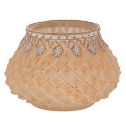 Borcan Yellow Gold din Sticla cu Metal D12x8cm 