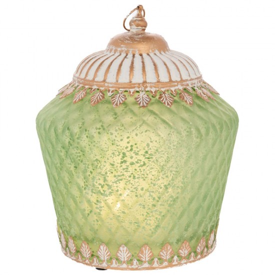 Lampa cu LED Green Gold din Metal cu Stical D15x19cm Decorațiuni