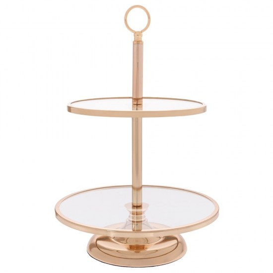 Etajera Gold din Metal cu Oglinda D30x44cm Platouri - Boluri