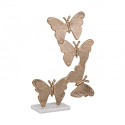 Decoratiune Golden Butterflies din Aluminiu cu Marmura 28x9x38cm 