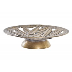 Platou Antique Gold din Metal D40x10cm