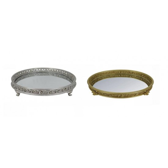 Tava din Rasina cu Oglinda D39x8cm Tavi Decorative