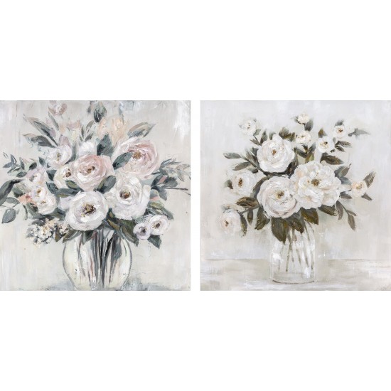 Tablou White Flowers in Vase 80x80cm Tablouri pe Canvas